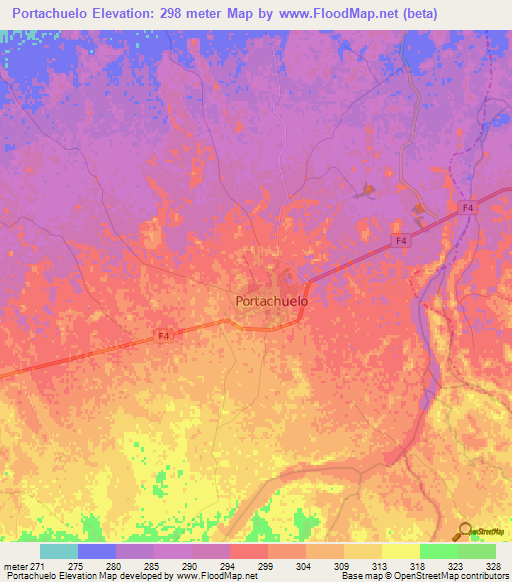 Portachuelo,Bolivia Elevation Map