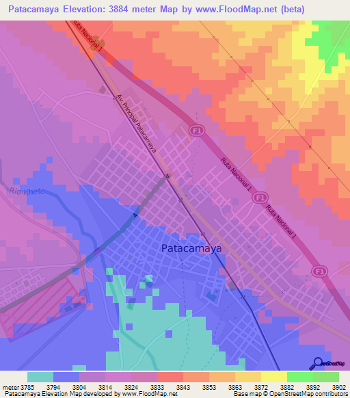 Patacamaya,Bolivia Elevation Map