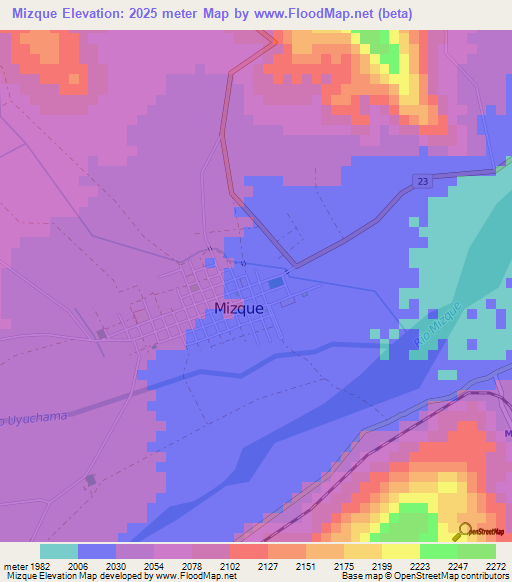 Mizque,Bolivia Elevation Map