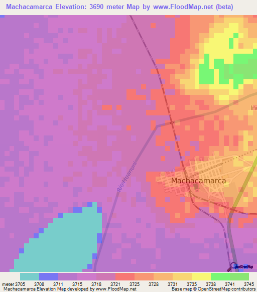 Machacamarca,Bolivia Elevation Map