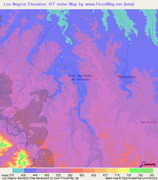 Los Negros,Bolivia Elevation Map