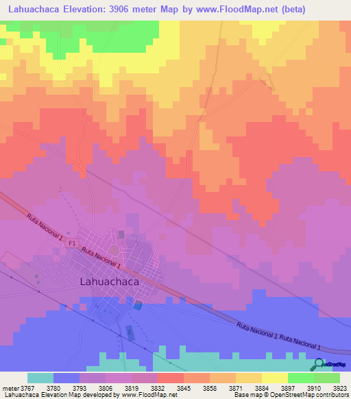 Lahuachaca,Bolivia Elevation Map