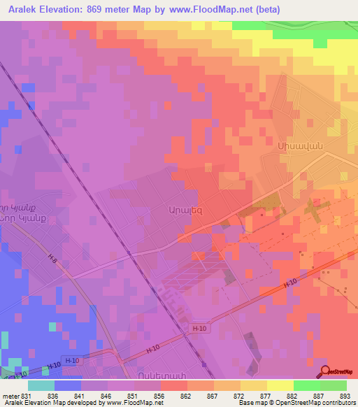 Aralek,Armenia Elevation Map