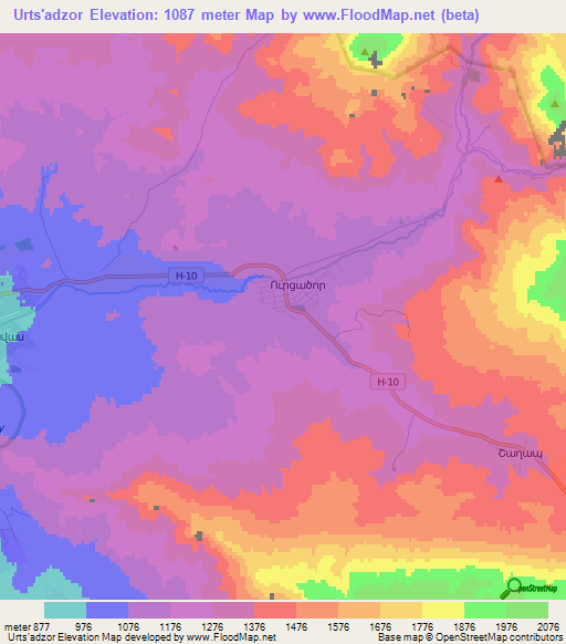 Urts'adzor,Armenia Elevation Map