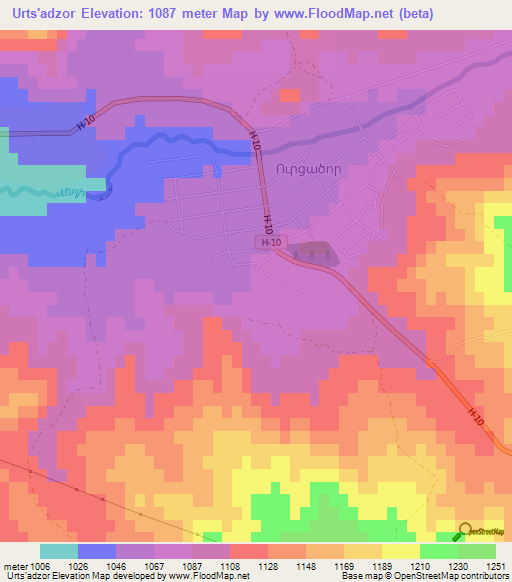 Urts'adzor,Armenia Elevation Map