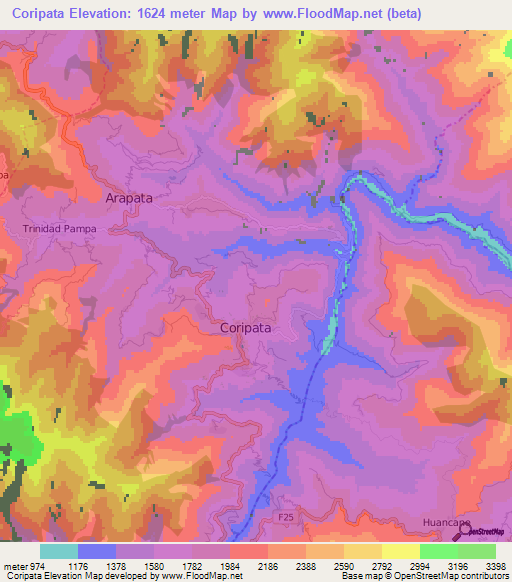 Coripata,Bolivia Elevation Map