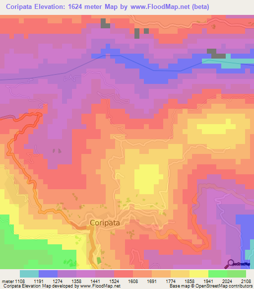 Coripata,Bolivia Elevation Map