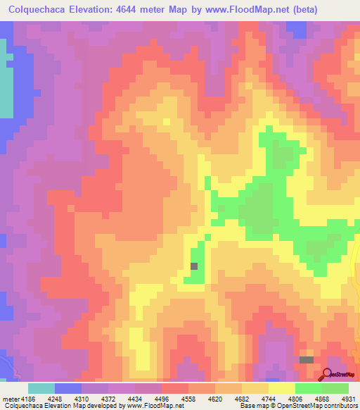 Colquechaca,Bolivia Elevation Map