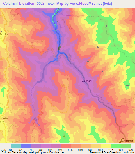 Colchani,Bolivia Elevation Map