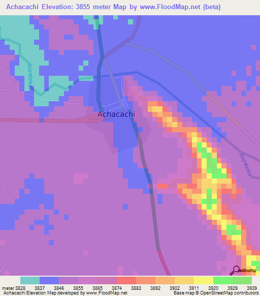 Achacachi,Bolivia Elevation Map