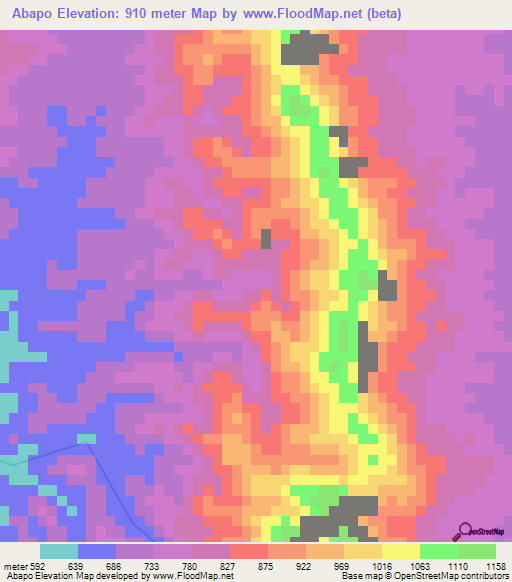 Abapo,Bolivia Elevation Map