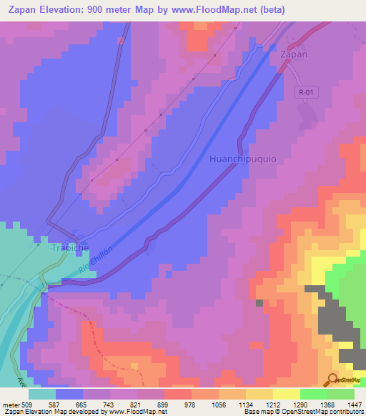 Zapan,Peru Elevation Map