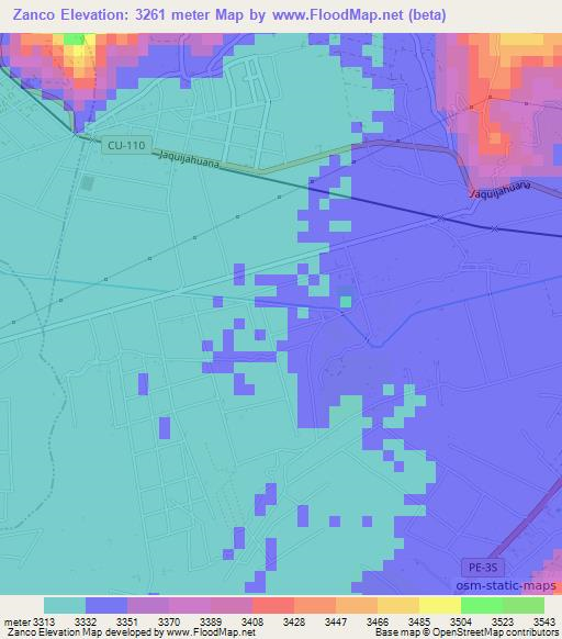 Zanco,Peru Elevation Map