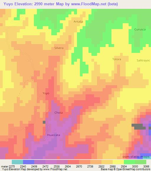Yuyo,Peru Elevation Map