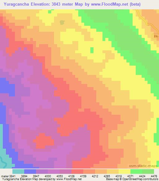 Yuragcancha,Peru Elevation Map