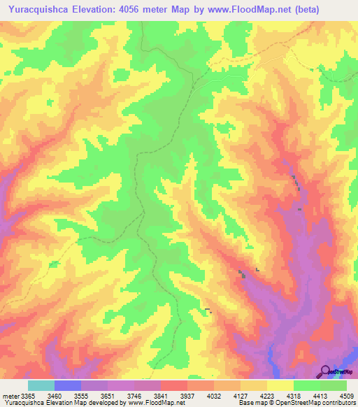 Yuracquishca,Peru Elevation Map