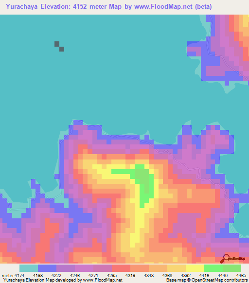 Yurachaya,Peru Elevation Map