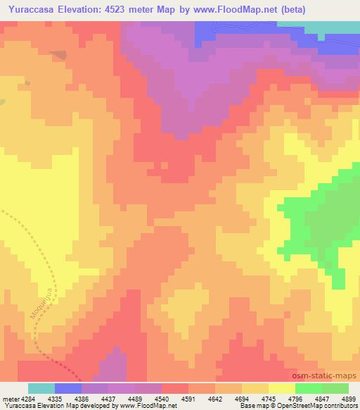 Yuraccasa,Peru Elevation Map