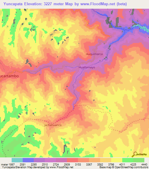 Yuncapata,Peru Elevation Map