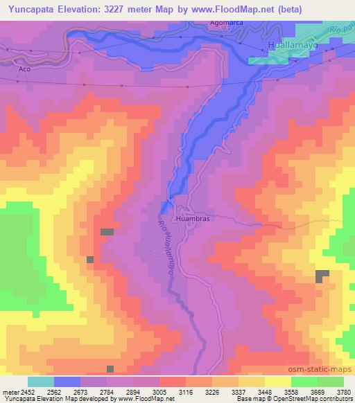 Yuncapata,Peru Elevation Map