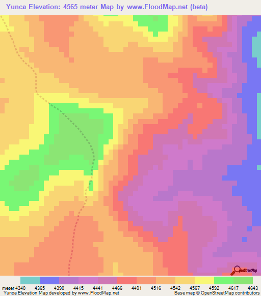 Yunca,Peru Elevation Map