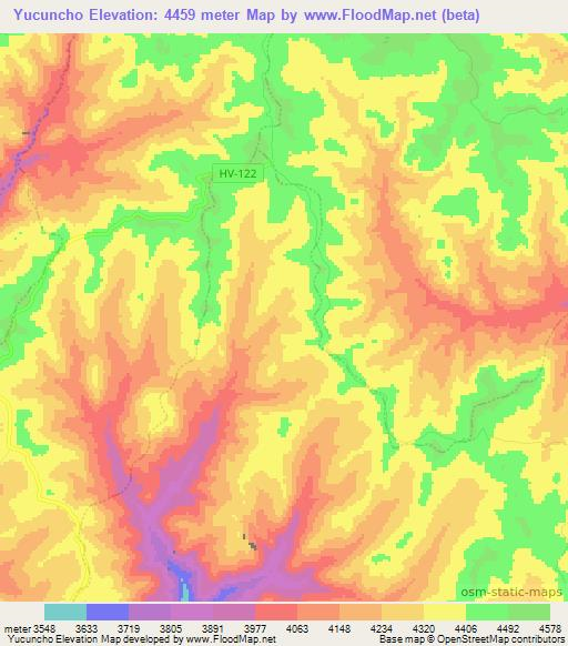 Yucuncho,Peru Elevation Map