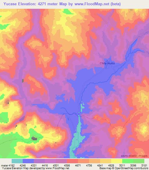 Yucase,Peru Elevation Map