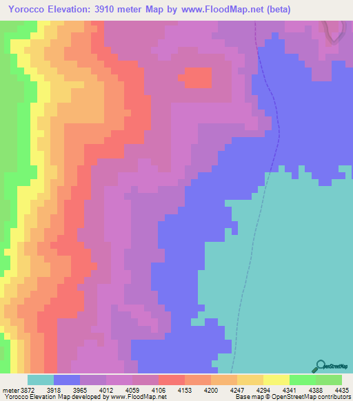 Yorocco,Peru Elevation Map