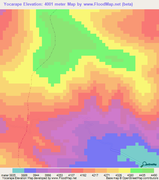 Yocarape,Peru Elevation Map