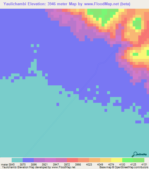 Yaulichambi,Peru Elevation Map