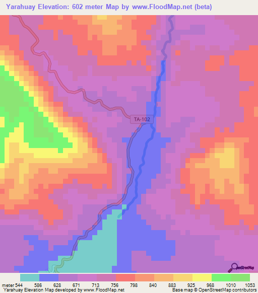 Yarahuay,Peru Elevation Map