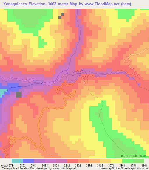 Yanaquichca,Peru Elevation Map