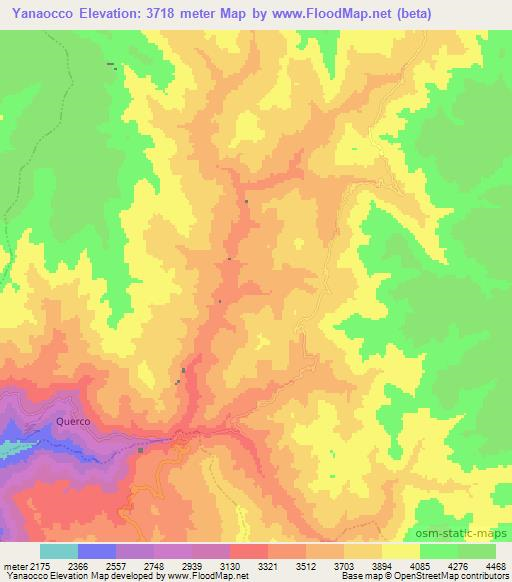 Yanaocco,Peru Elevation Map