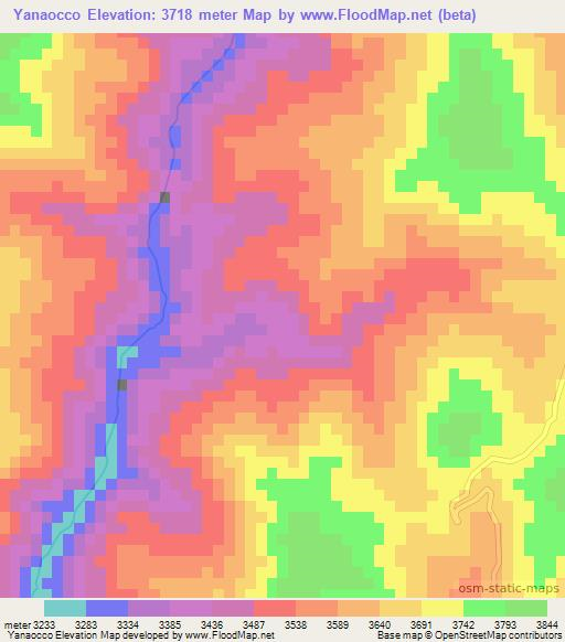Yanaocco,Peru Elevation Map