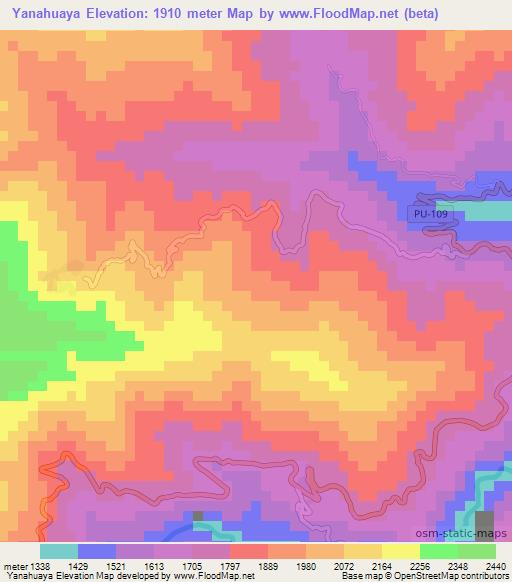 Yanahuaya,Peru Elevation Map