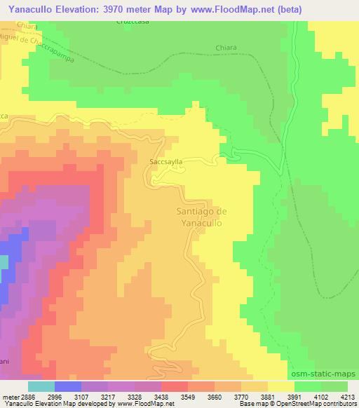 Yanacullo,Peru Elevation Map