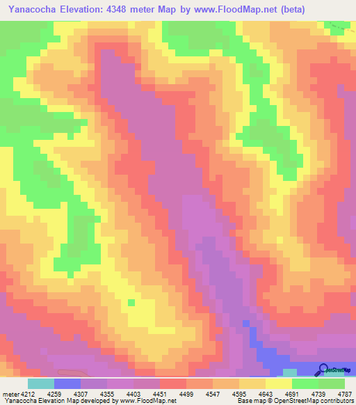Yanacocha,Peru Elevation Map
