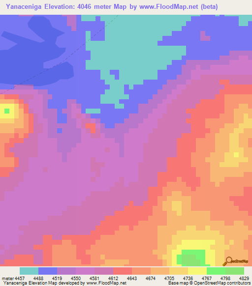 Yanaceniga,Peru Elevation Map