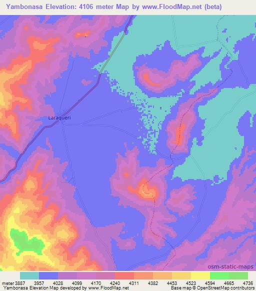 Yambonasa,Peru Elevation Map