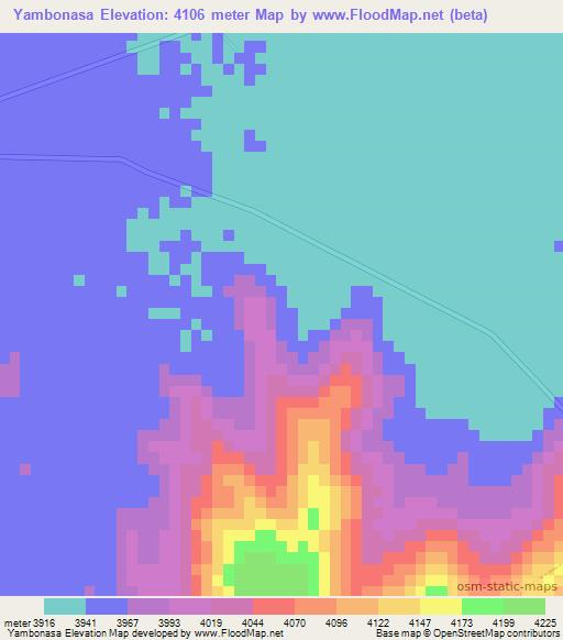 Yambonasa,Peru Elevation Map