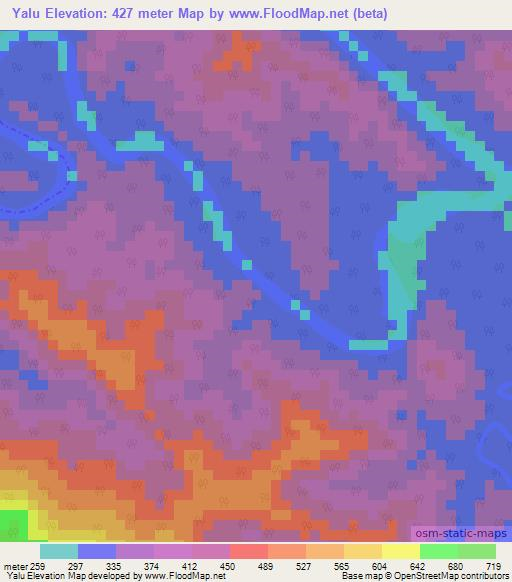 Yalu,Peru Elevation Map
