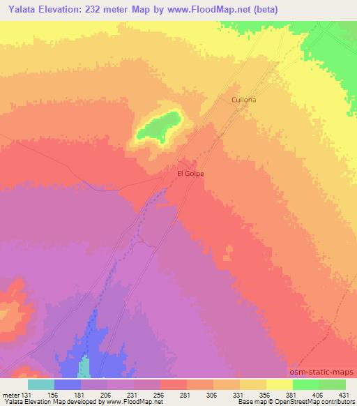 Yalata,Peru Elevation Map