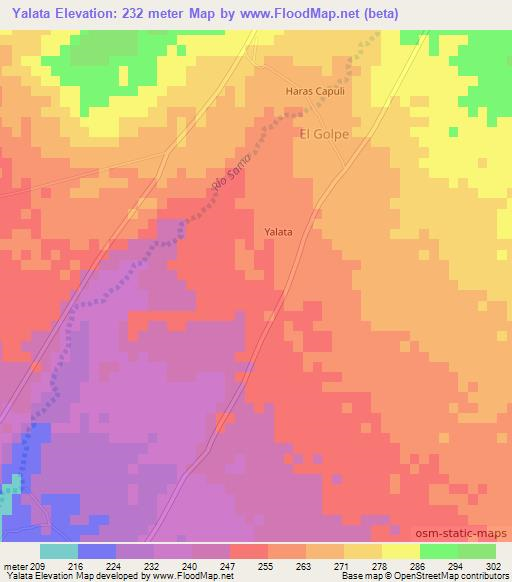 Yalata,Peru Elevation Map