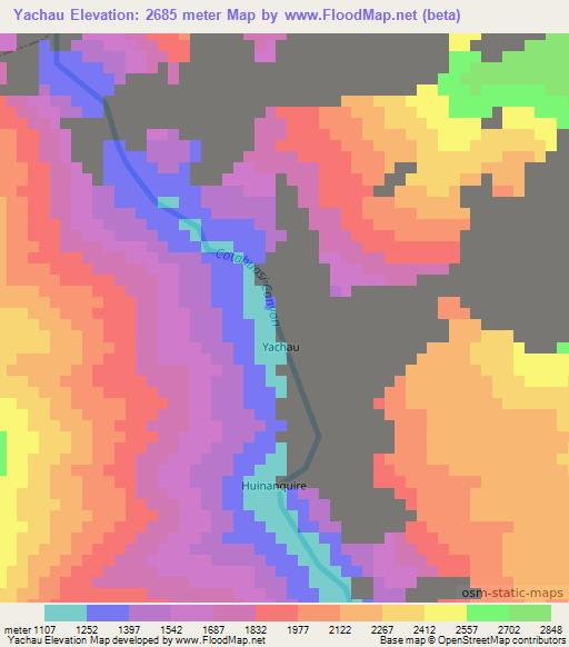 Yachau,Peru Elevation Map