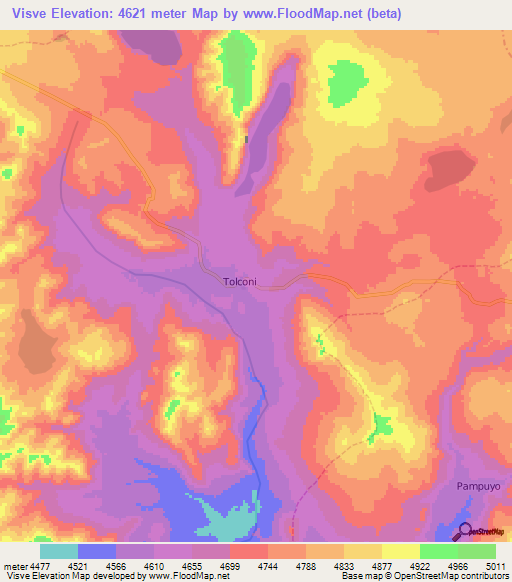 Visve,Peru Elevation Map