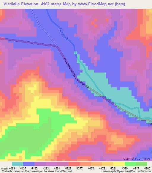 Vistilalla,Peru Elevation Map