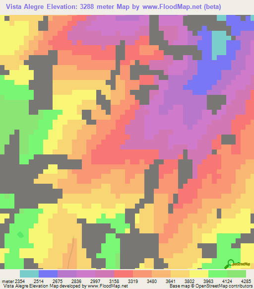 Vista Alegre,Peru Elevation Map