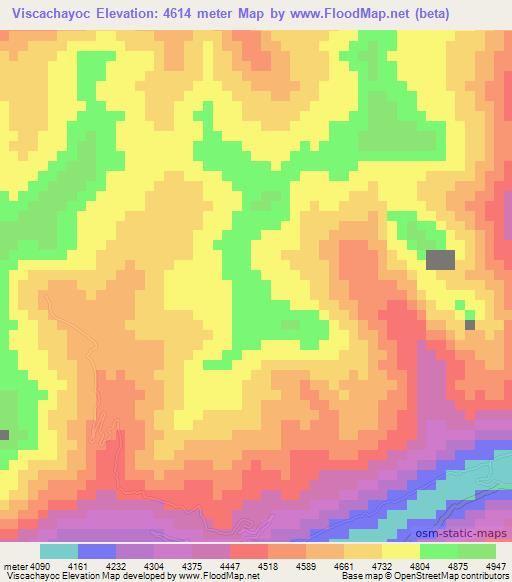 Viscachayoc,Peru Elevation Map