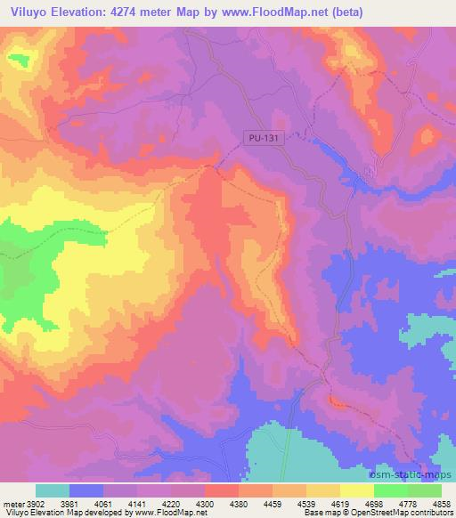 Viluyo,Peru Elevation Map