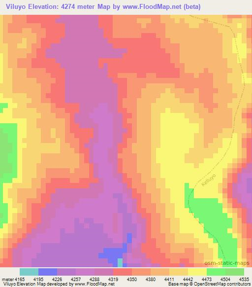 Viluyo,Peru Elevation Map